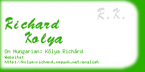 richard kolya business card